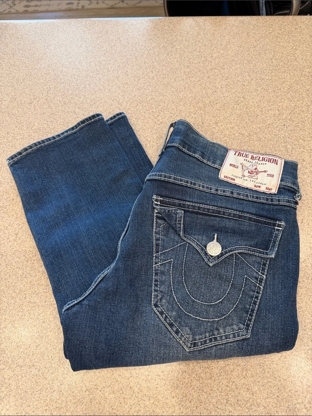 True Religion Blue Ricky Relaxed Straight size 30X33 no distressing